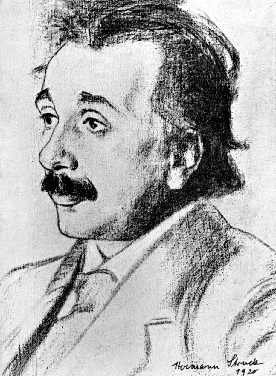 Albert Einstein 1879-1955, tysk-schweizisk matematiker og teoretisk fysiker, 1920 af Hermann Struck