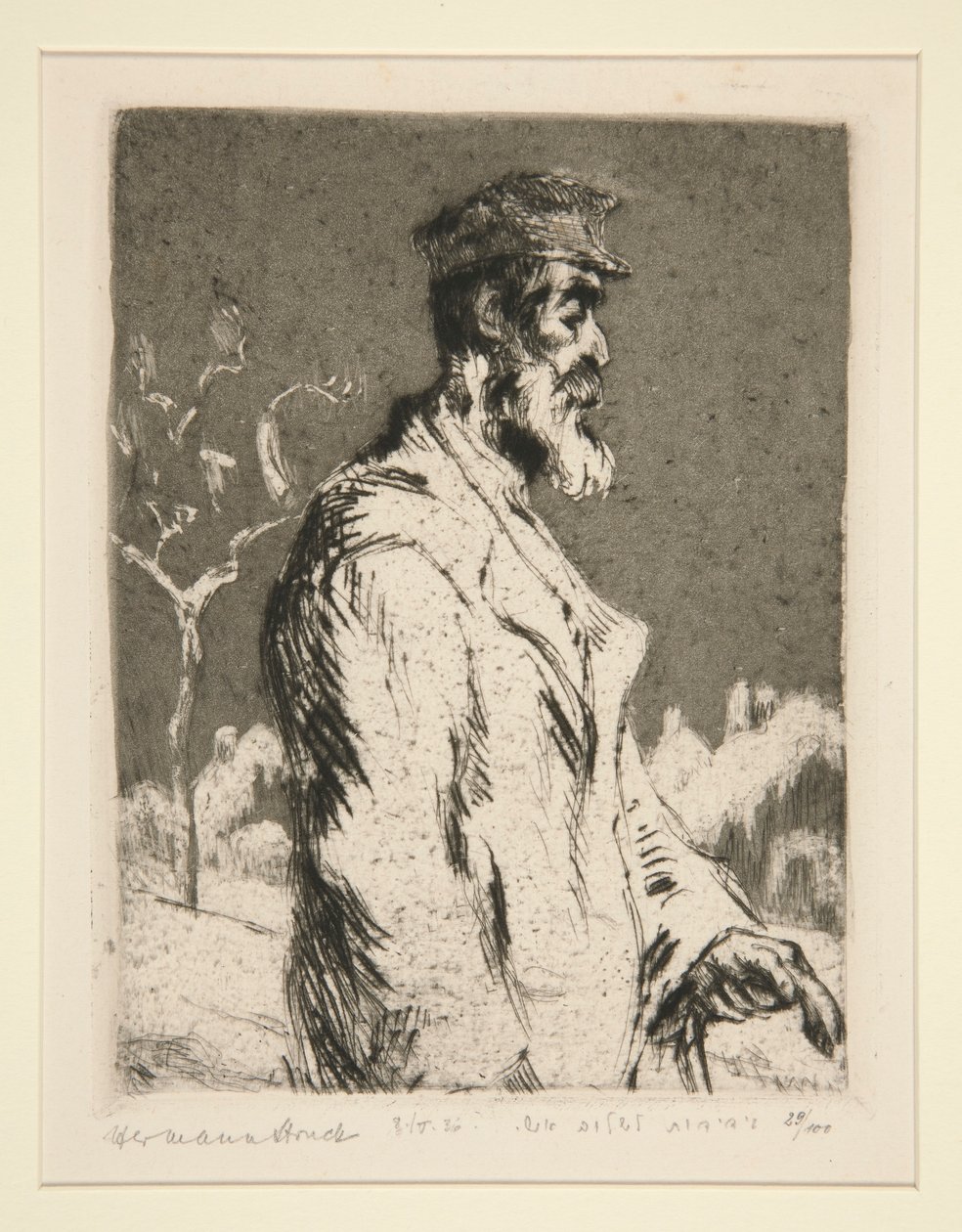 Mandsfigur, halvlang af Hermann Struck