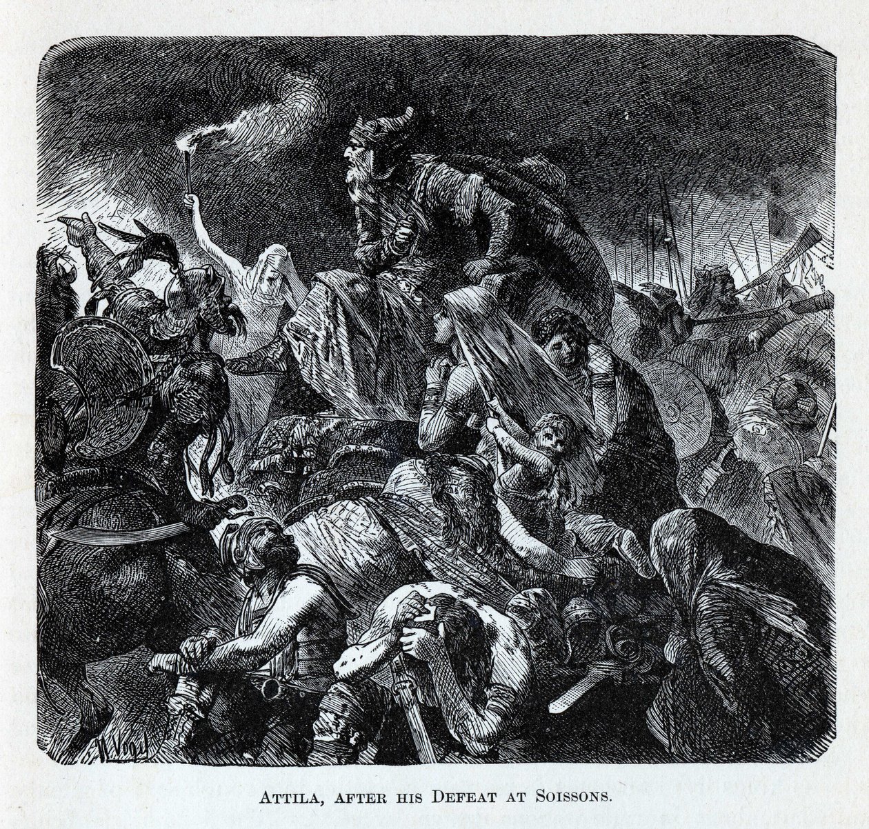Attila efter hans nederlag ved Soissons, 1882 af Hermann Vogel