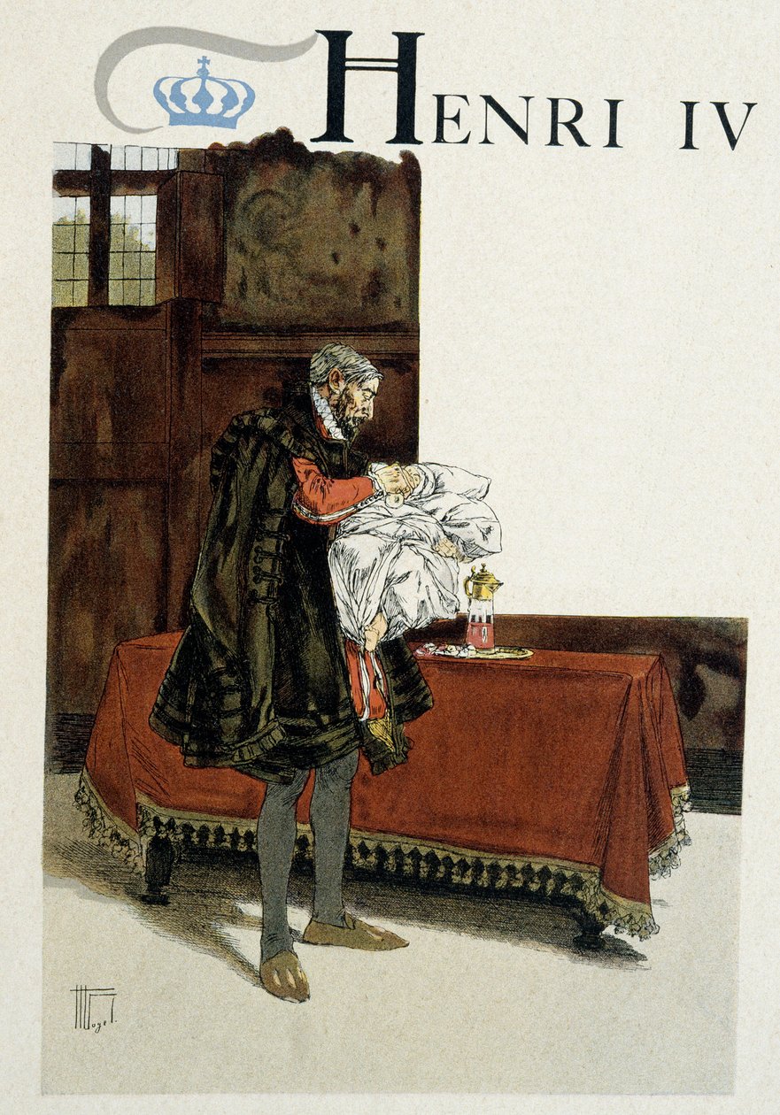 Fødsel af Henrik IV (1553-1610), hans bedstefar (Henri d