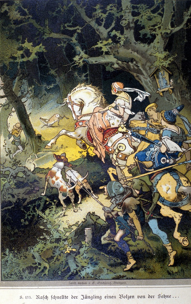 Illustration af Vogel til en fortælling af brødrene Jacob (1785-1863) og Wilhelm (1786-1859) Grimm af Hermann Vogel