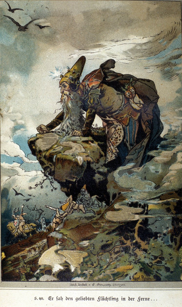Illustration af Vogel til en fortælling af brødrene Jacob (1785-1863) og Wilhelm (1786-1859) Grimm af Hermann Vogel