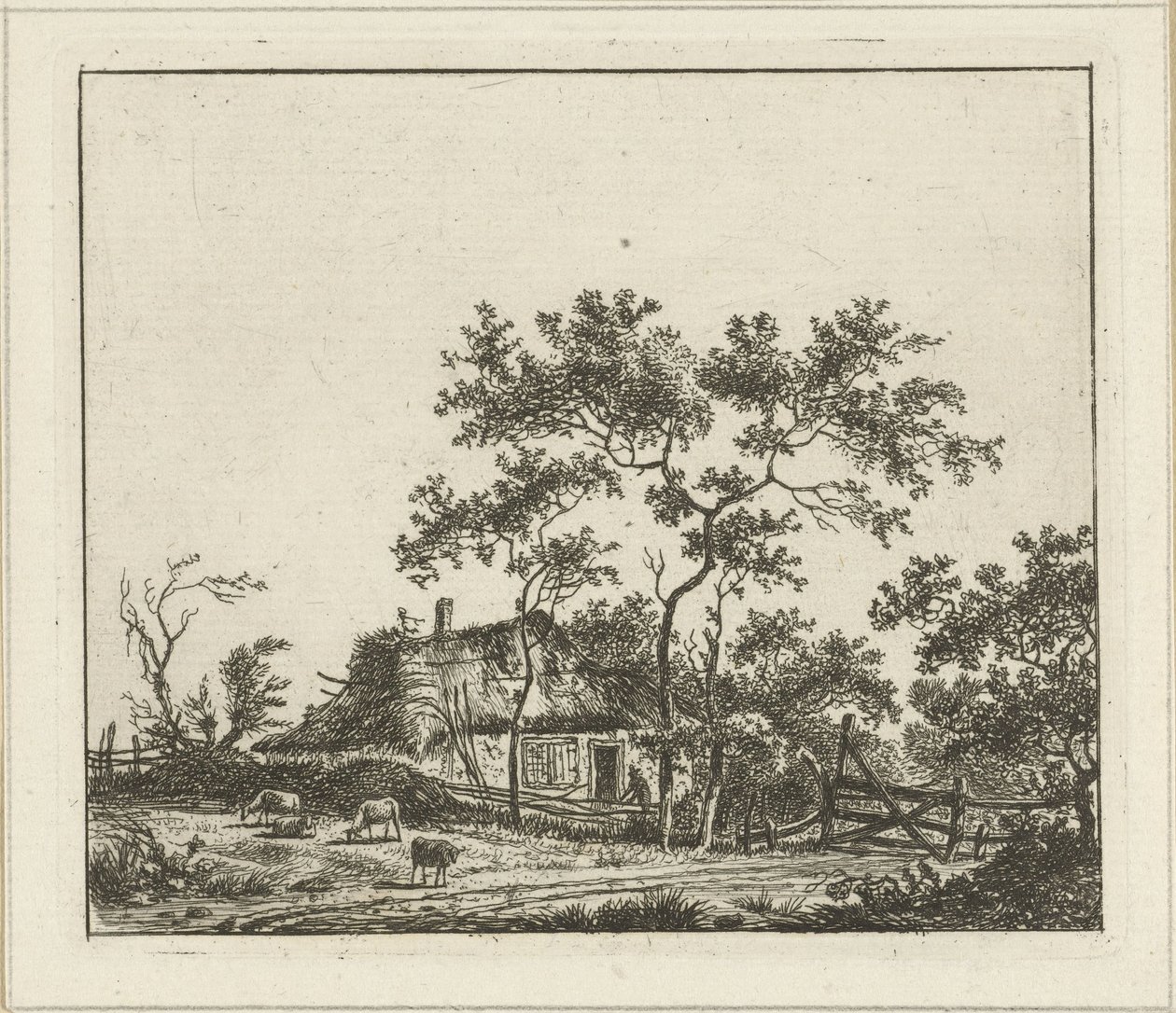 Landskab med gård Seks landskaber (titel på objekt) af Hermanus Fock