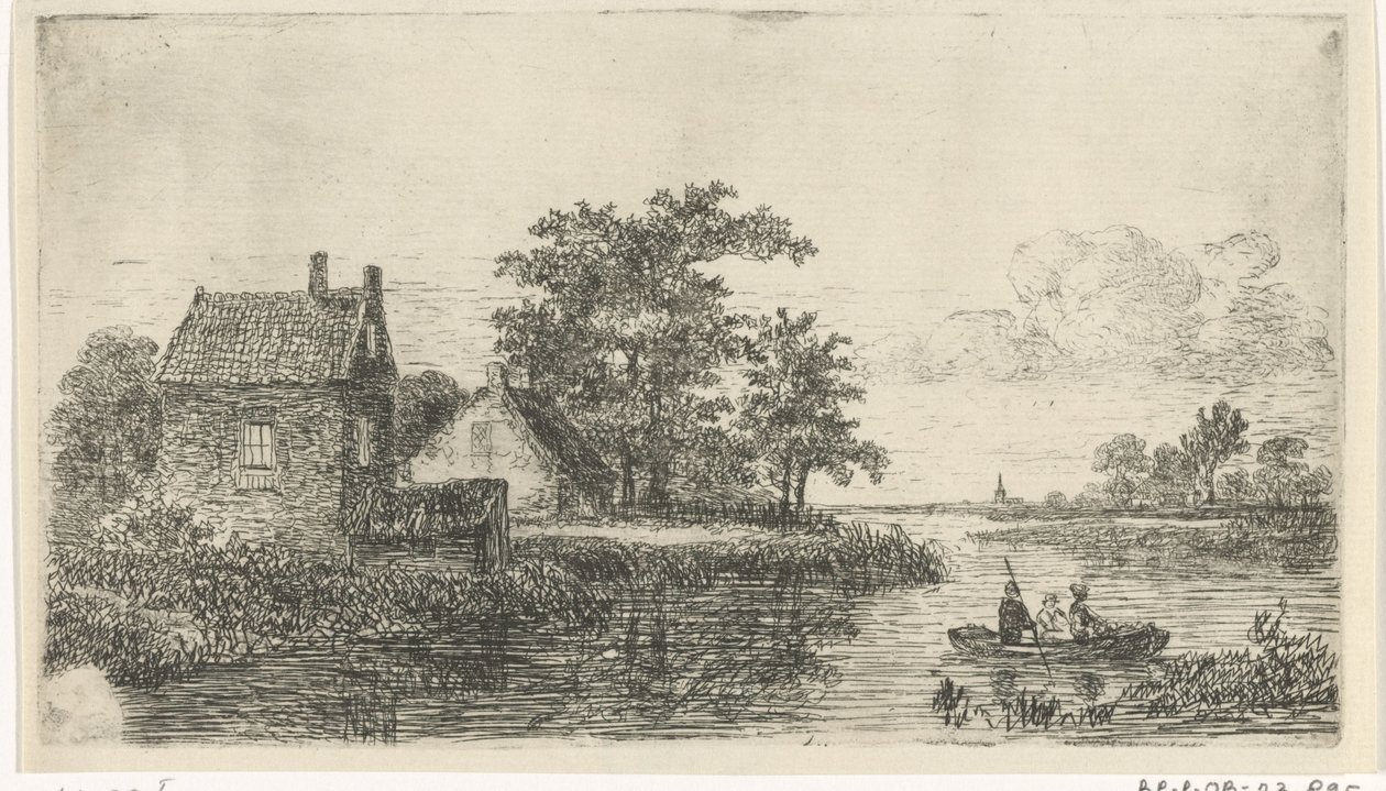 Tre mænd i en båd af Hermanus Jan Hendrik van Rijkelijkhuysen