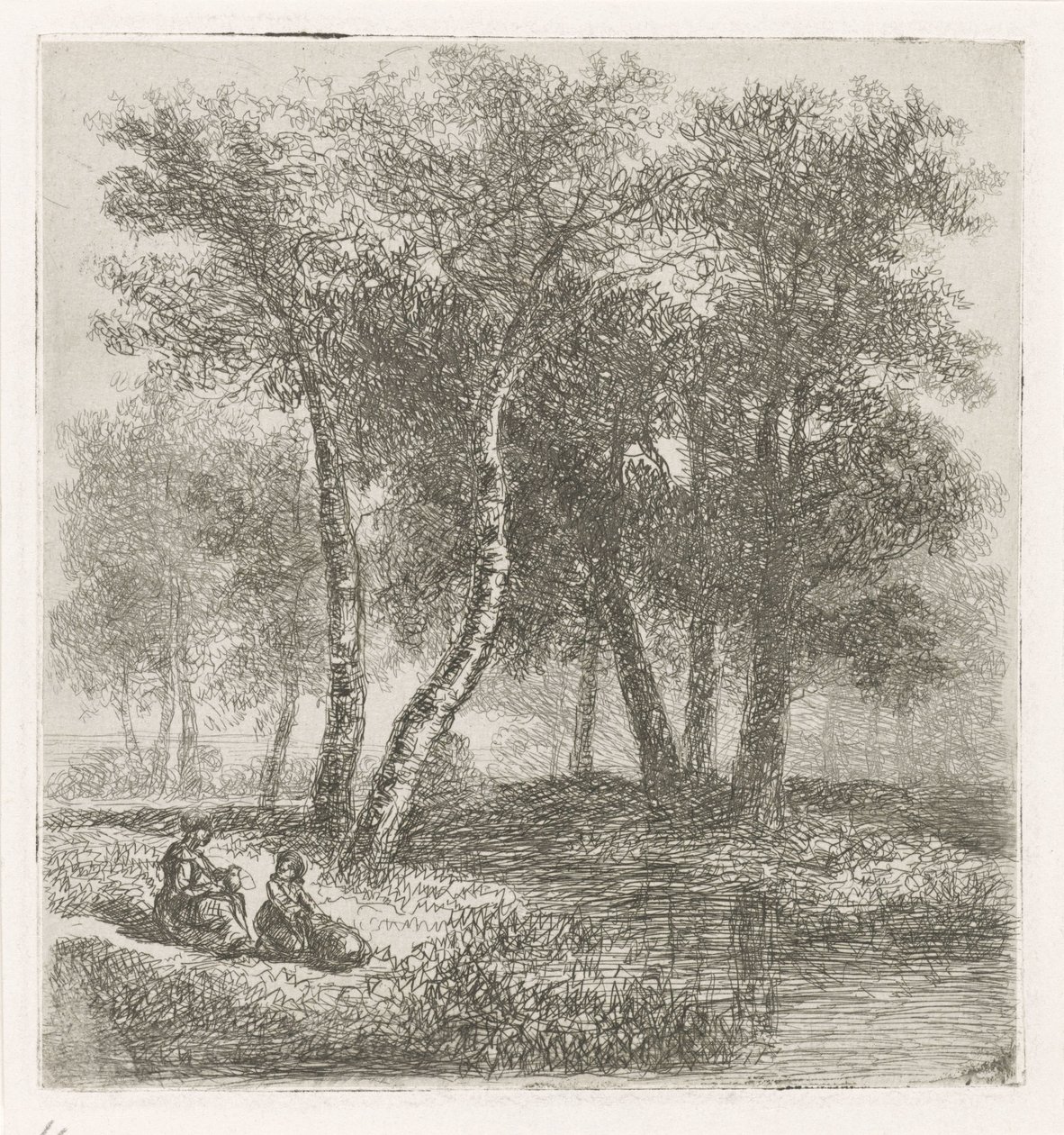 Mor og barn ved havnefronten af Hermanus Jan Hendrik van Rijkelijkhuysen