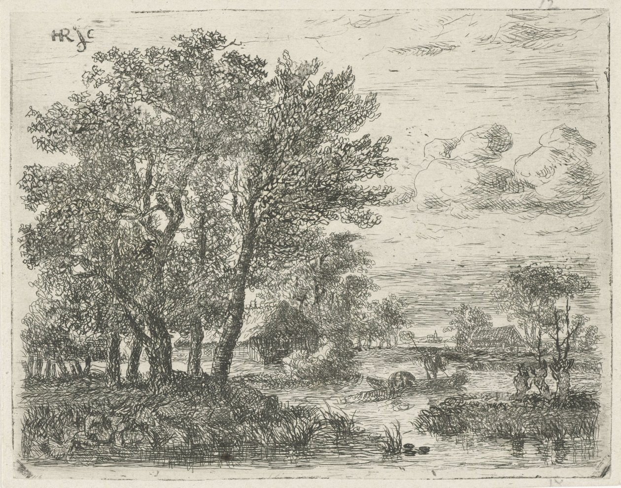 Fiskere i en båd af Hermanus Jan Hendrik van Rijkelijkhuysen