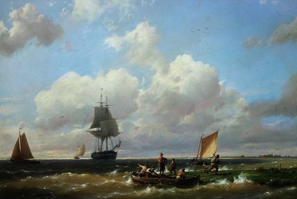 Ud for Helvoetsluys, Isle of Voorne af Hermanus Koekkoek