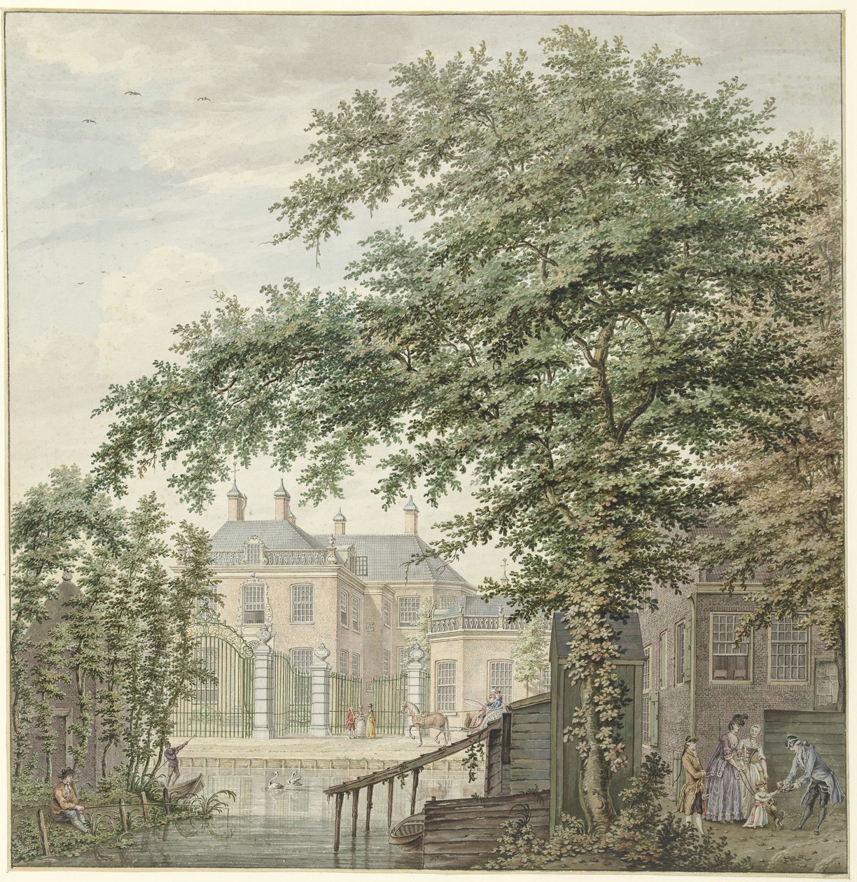 Udsigt over Luxembourg House ved Maarssen på Vecht Udsigt over Luxembourg-huset nær Maarssen aan de Vecht af Hermanus Petrus Schouten