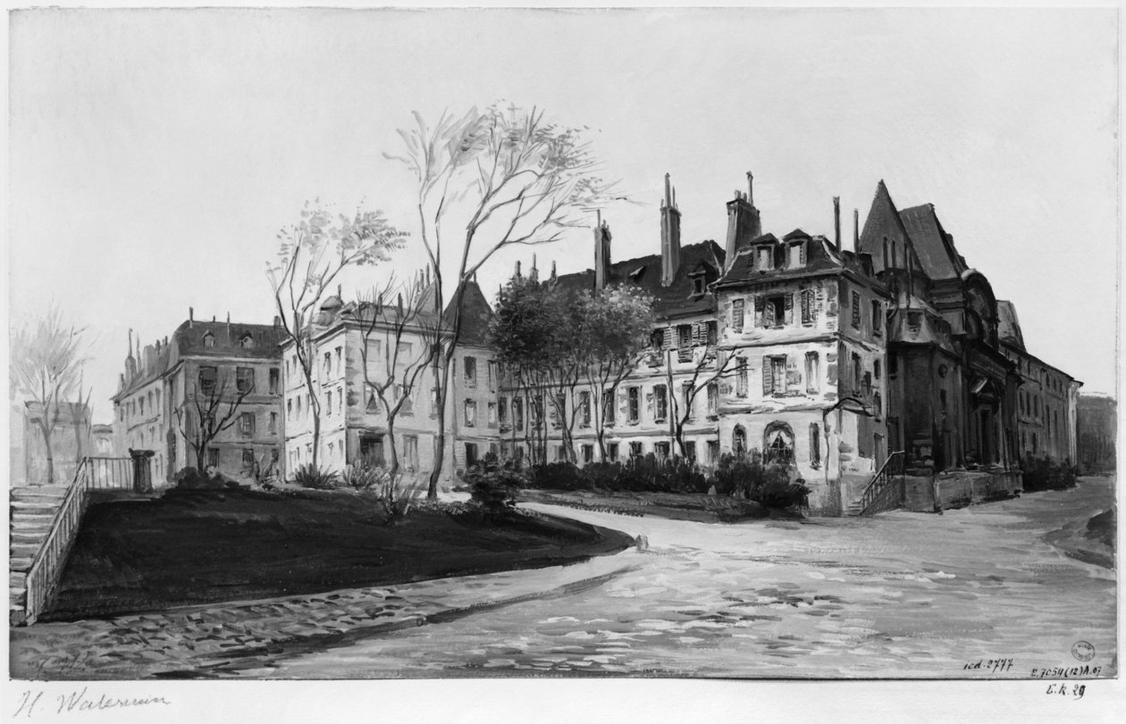 Udsigt over Maternite Port-Royal, haverne, 1905 af Herminie Waterneau