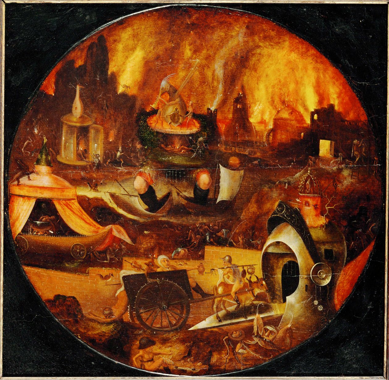 Hell (maleri på egetræ) af Herri met de (c.1510-p.1550) Bles