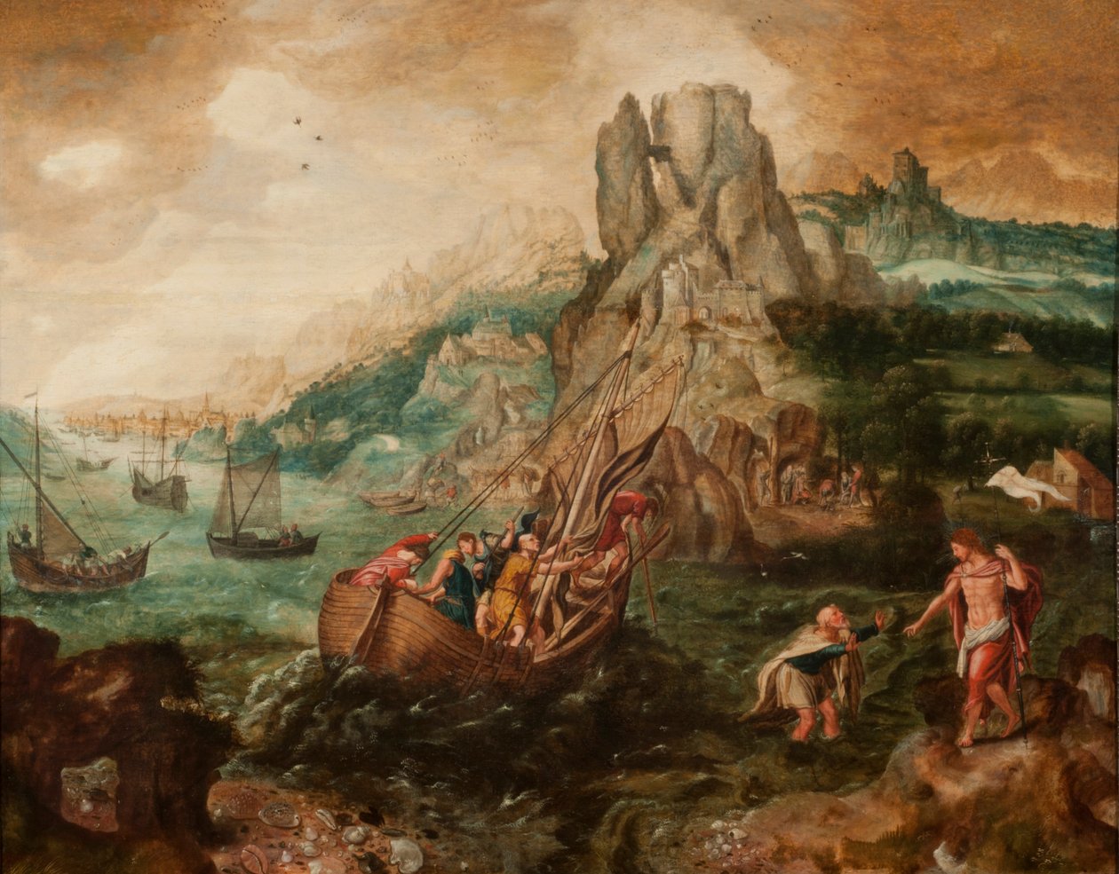 Kristi sidste tilsynekomst for sine disciple (olie på lærred) af Herri met de (c.1510 p.1550) Bles