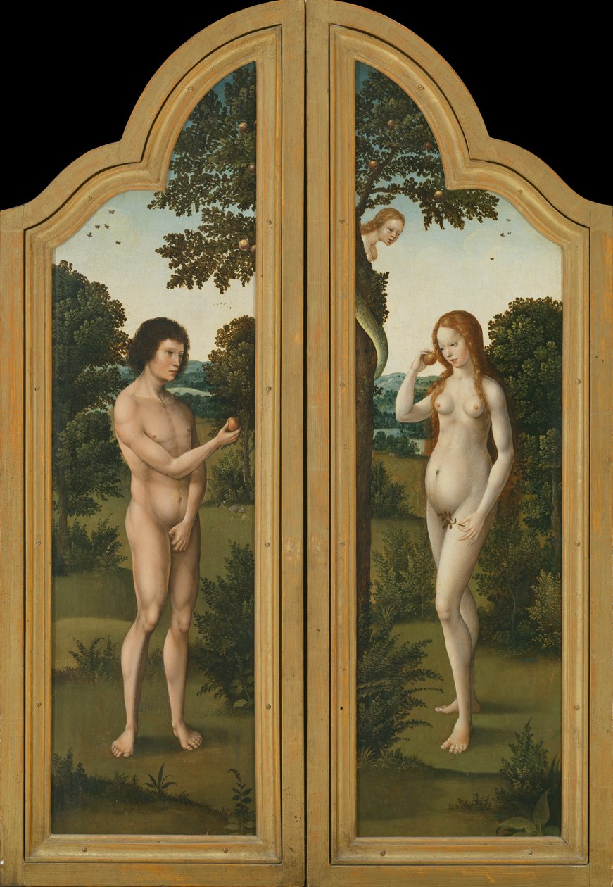 Adam og Eva (maler på træ) af Herri met de (c.1510 p.1550) Bles