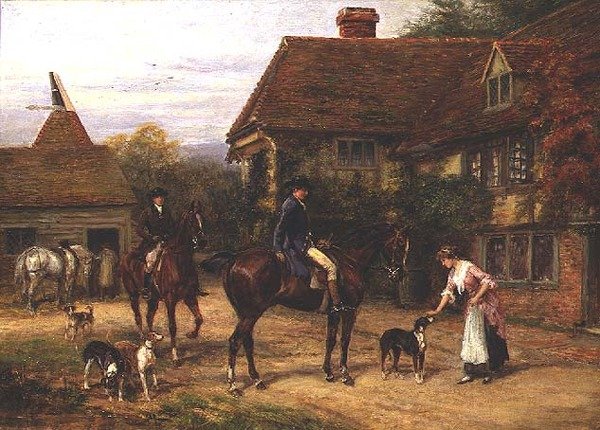 A Morning Call (olie på lærred) af Heywood Hardy