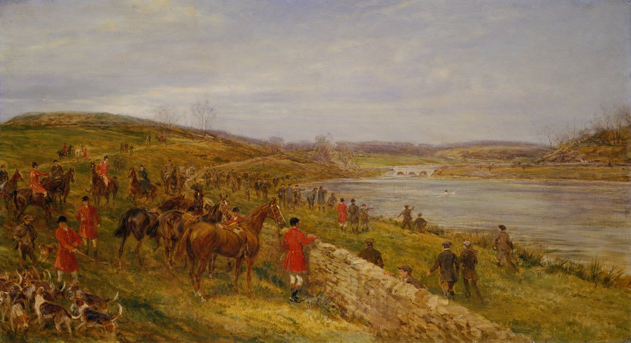 En scene, der fandt sted ved Lesser Crybrook Reservoir (olie) af Heywood Hardy