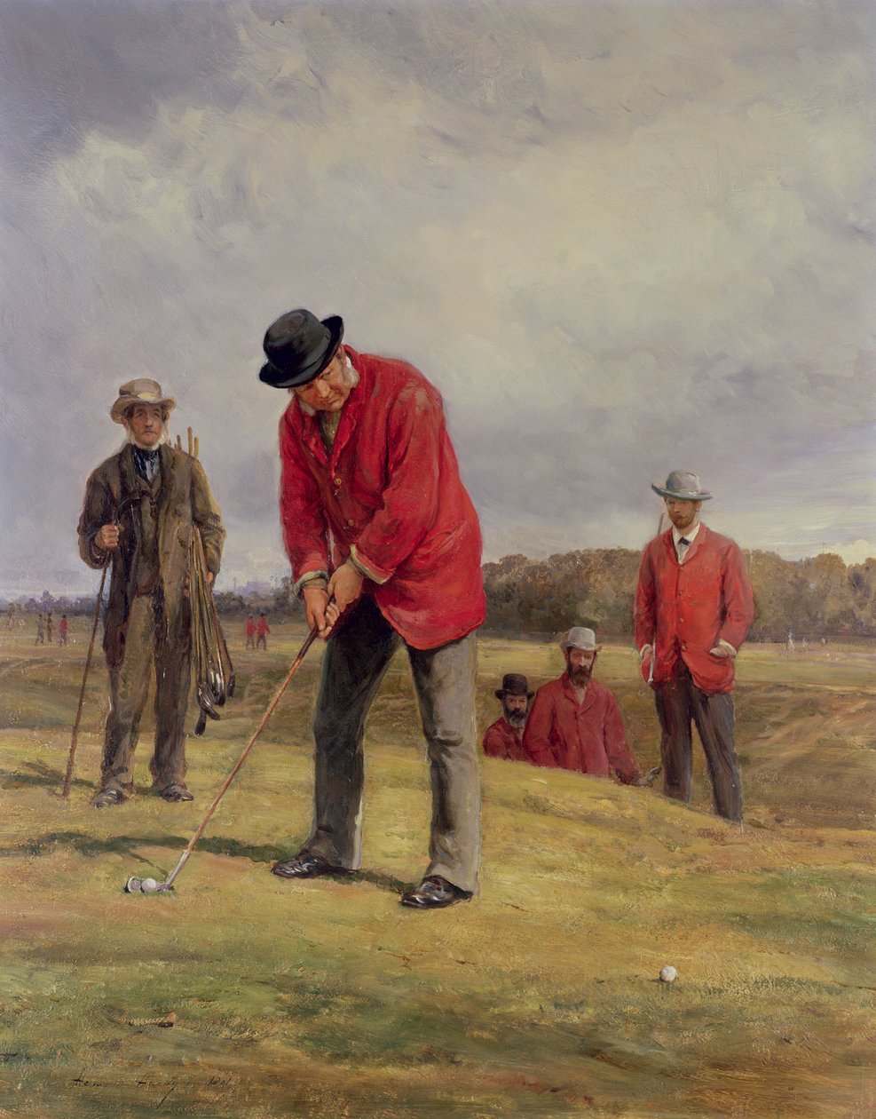 George Glennie Putting ved Blackheath med Putting Cleek, 1881 af Heywood Hardy