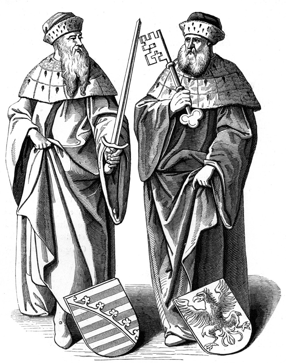Hertugen af Sachsen og markisen af Brandenburg, c1500-tallet 1849 af Hieronymous Wierix