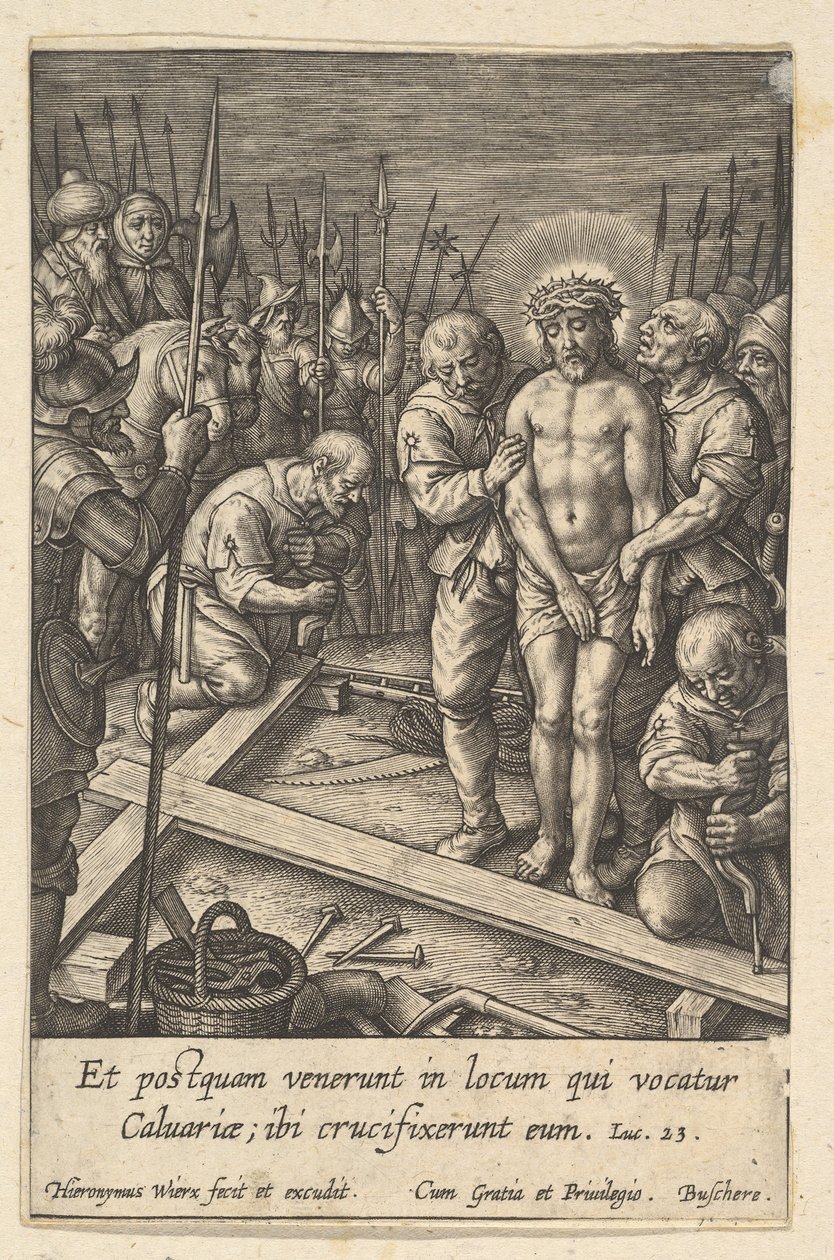 Korsets forberedelse, før 1619. af Hieronymous Wierix
