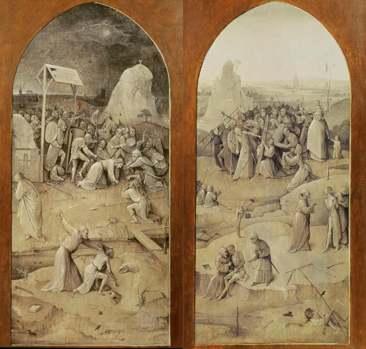 Kristus på vejen til Golgata, udvendige paneler af Trintykonen Sankt Anthonys fristelse af Hieronymus Bosch