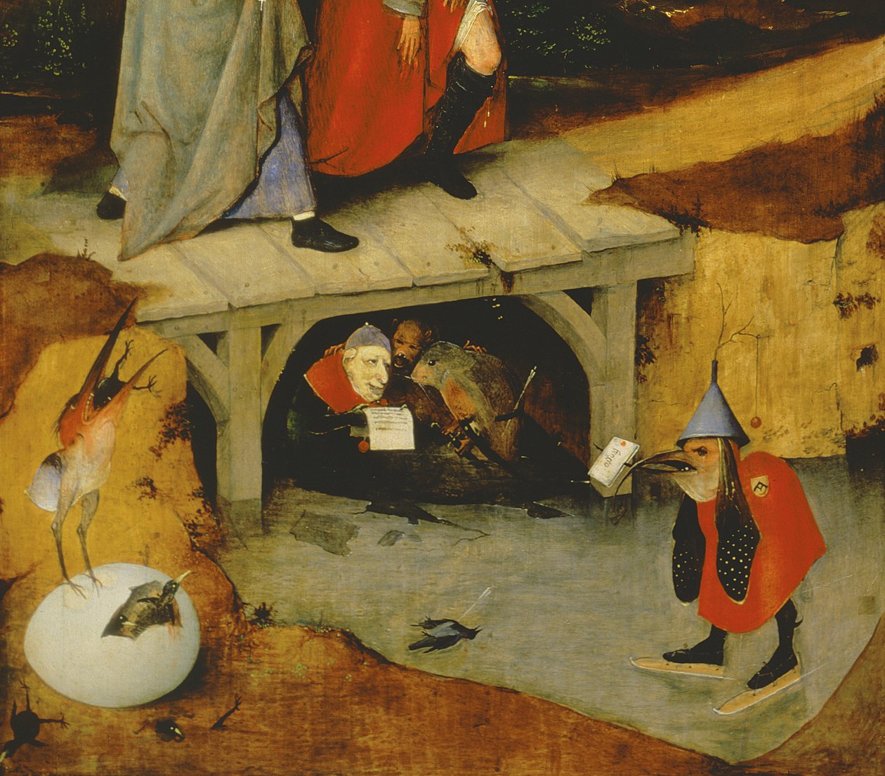 Detalje fra det centrale panel af Temptation of St. Anthony (detalje af 44162) af Hieronymus Bosch