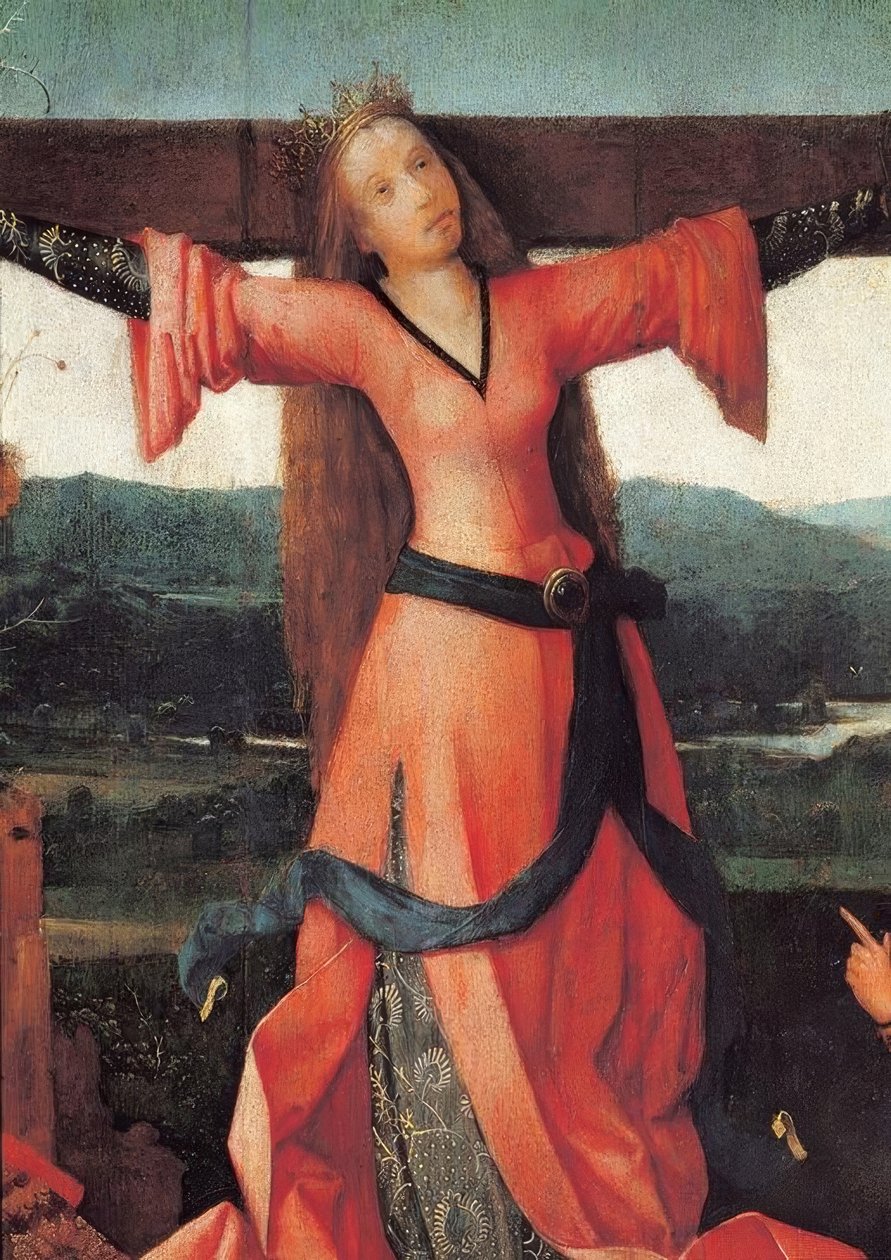 Korsfæstelsen af ​​Saint Julia (eller Liberata) af Hieronymus Bosch