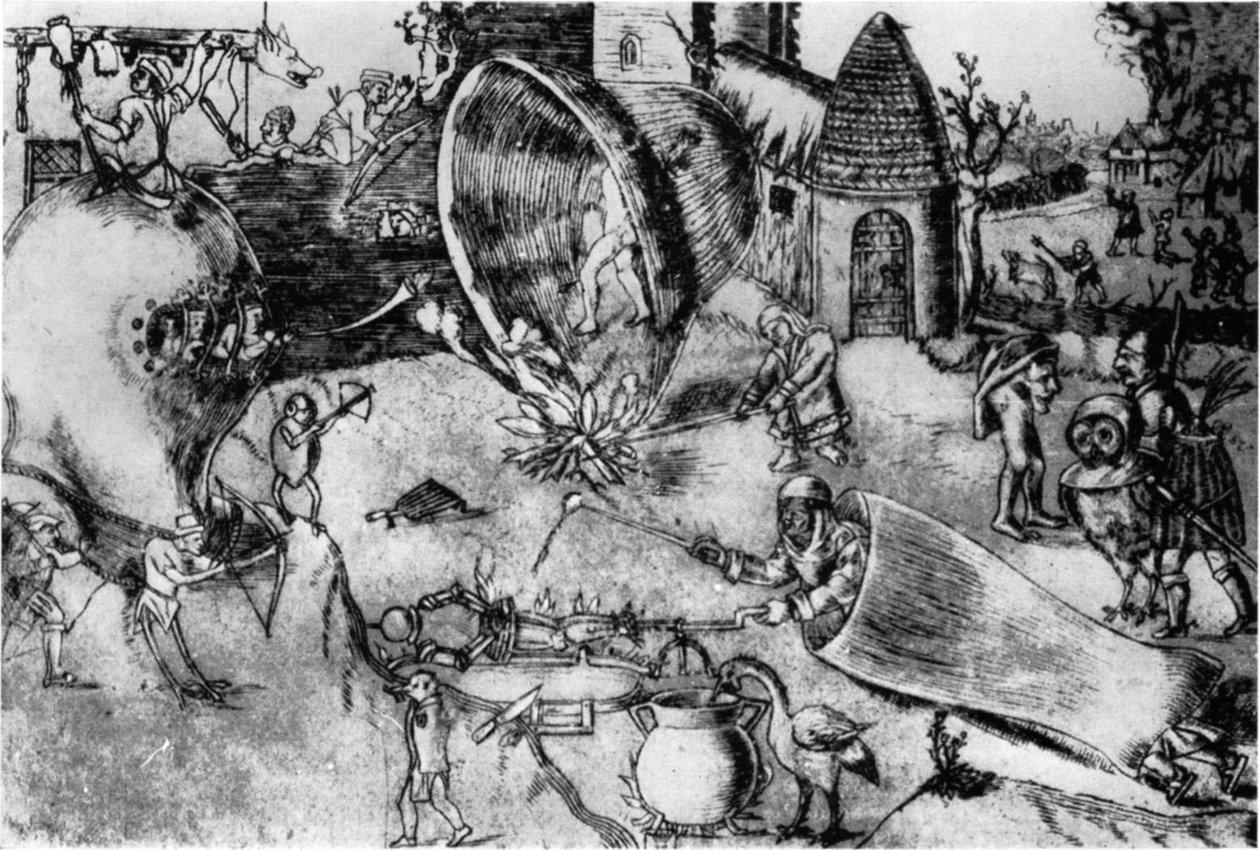 Grotesk kampscene af Hieronymus Bosch