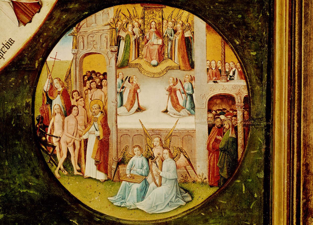 Paradis, detalje fra tabellen over de syv dødssynder og de fire sidste ting, ca. 1480 af Hieronymus Bosch