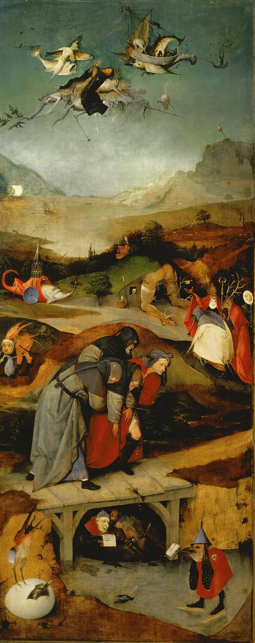 Sankt Antonius fristelse (panel til venstre) (se også 821, 35965, 59834, 67838 og 67839) af Hieronymus Bosch