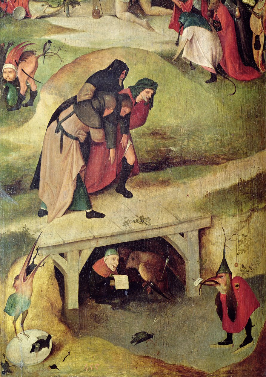 Temptation of St. Anthony, detalje fra venstre panel af triptykonen af Hieronymus Bosch