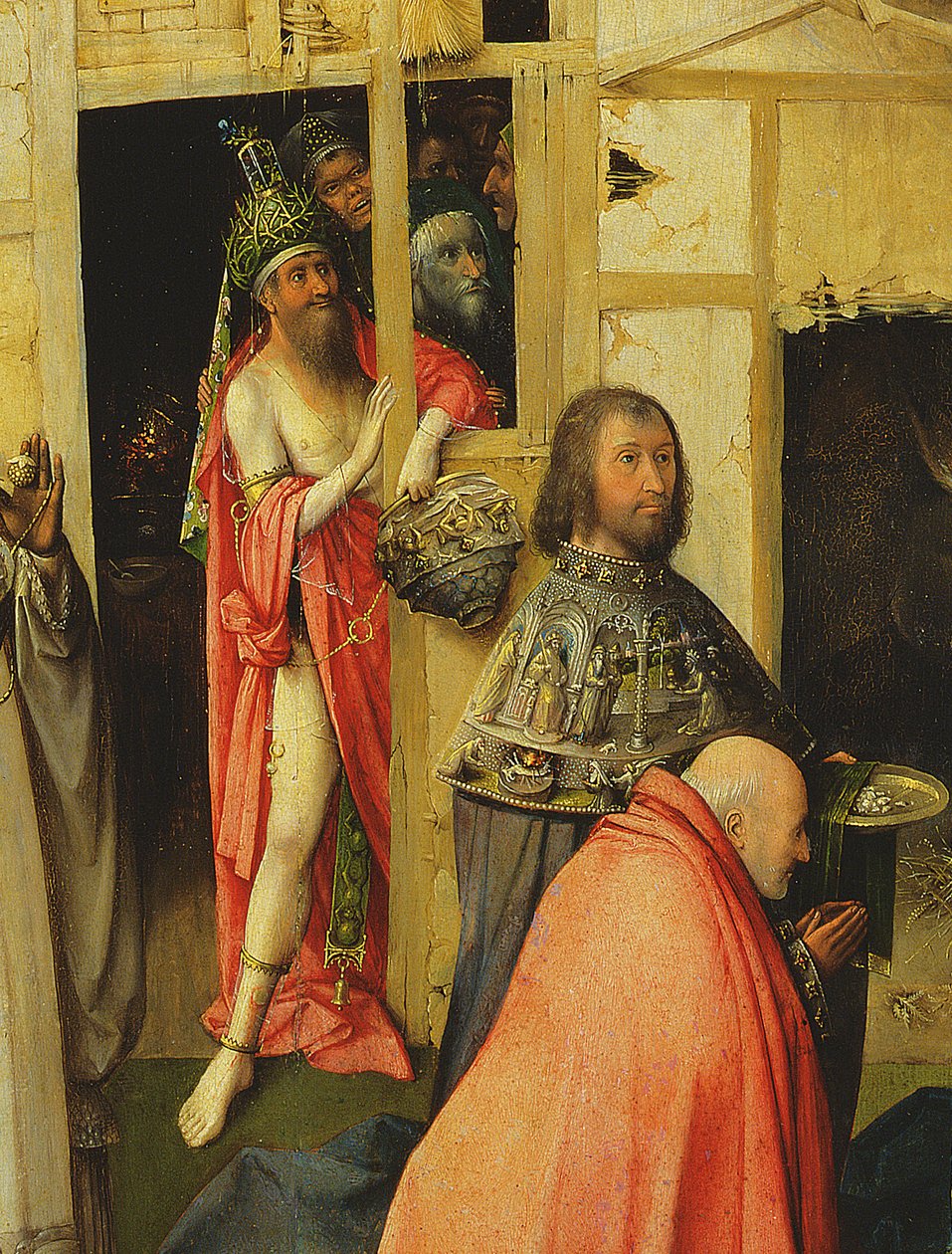 Magiernes tilbedelse, detalje af Antikrist, 1510 olie på paneldetalje af 3427 af Hieronymus Bosch