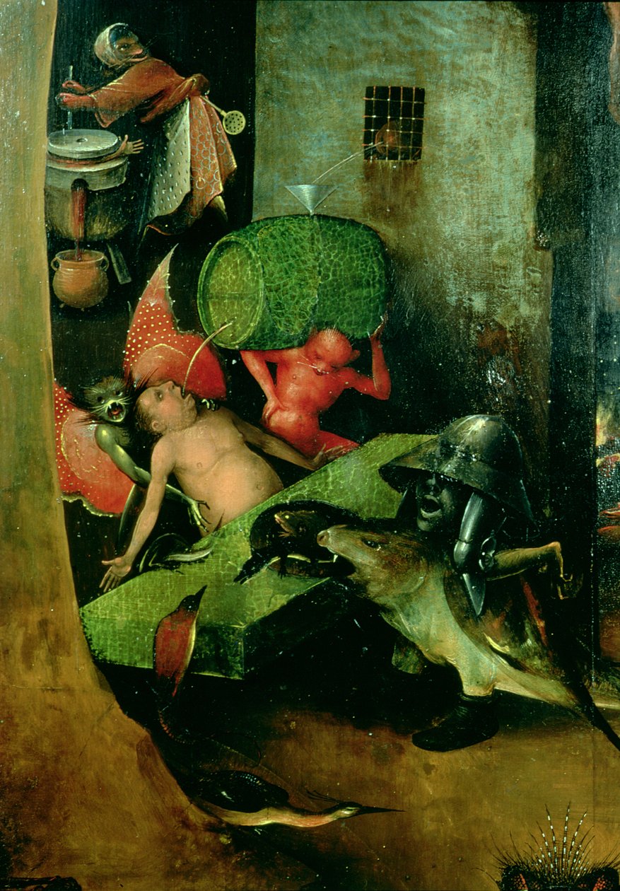 Den sidste dom (altertavle): Detalje af fadet af Hieronymus Bosch