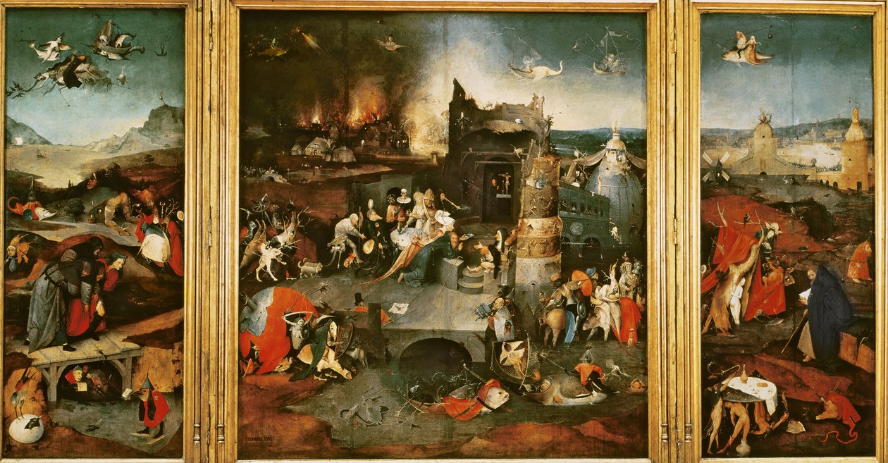 Triptykon: Sankt Antons fristelse af Hieronymus Bosch