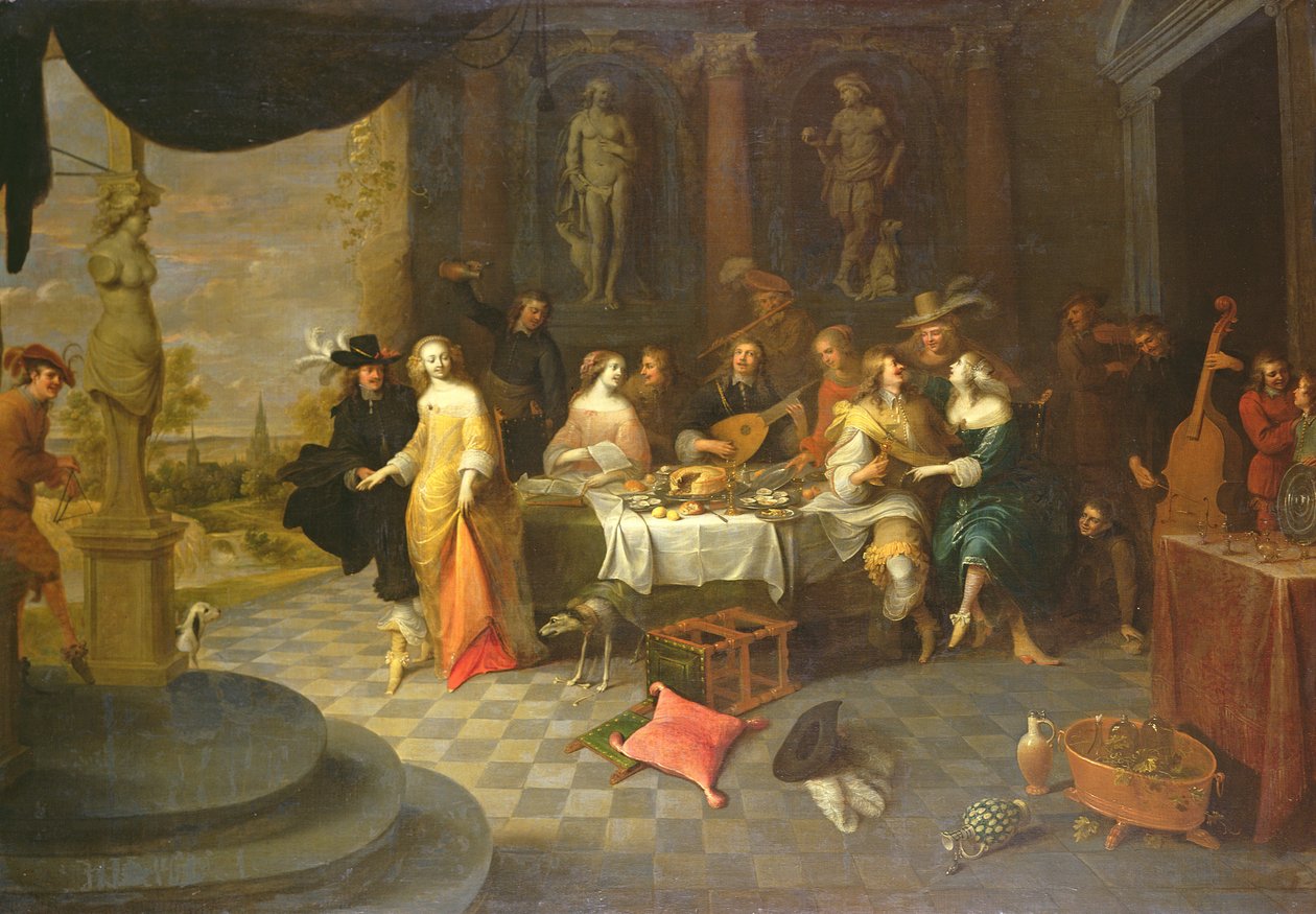 Figurer i et interiør af Hieronymus Janssens