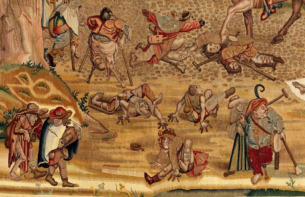 Gobelin inspireret af Hieronymus Boschs værk, ca. 1560 (guld, sølv, silke og uld) af Hieronymus (after) Bosch
