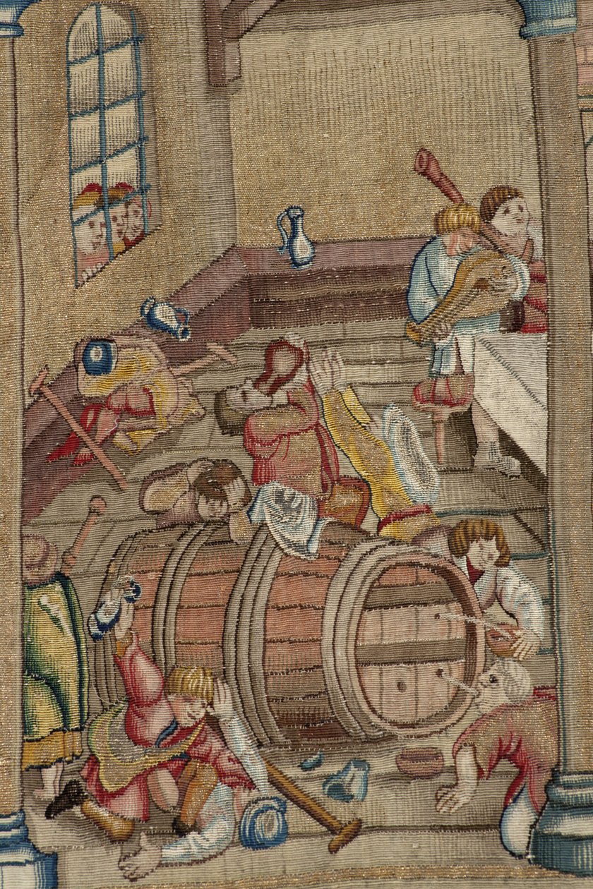 Gobelin inspireret af Hieronymus Boschs værk, ca. 1560 (guld, sølv, silke og uld) af Hieronymus (after) Bosch