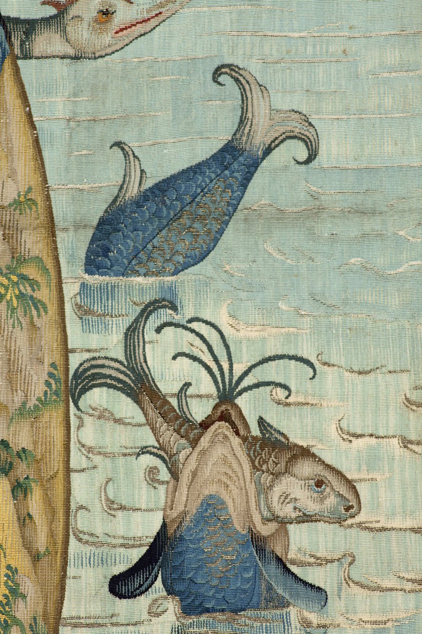 Gobelin inspireret af Hieronymus Boschs værk, ca. 1560 (guld, sølv, silke og uld) af Hieronymus (after) Bosch