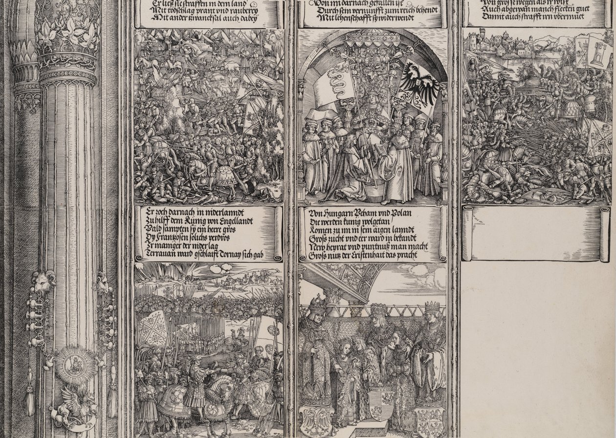 Maximilians Alliance med Henrik VIII, Dobbeltbrylluppet i Wien, Kampagnen i Gelde..., 1515. af Hieronymus Andreae