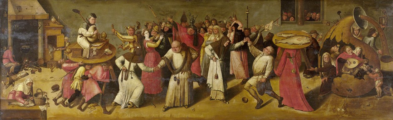 Slaget mellem karneval og fastelavn, ca. 1600-20 af Hieronymus Bosch
