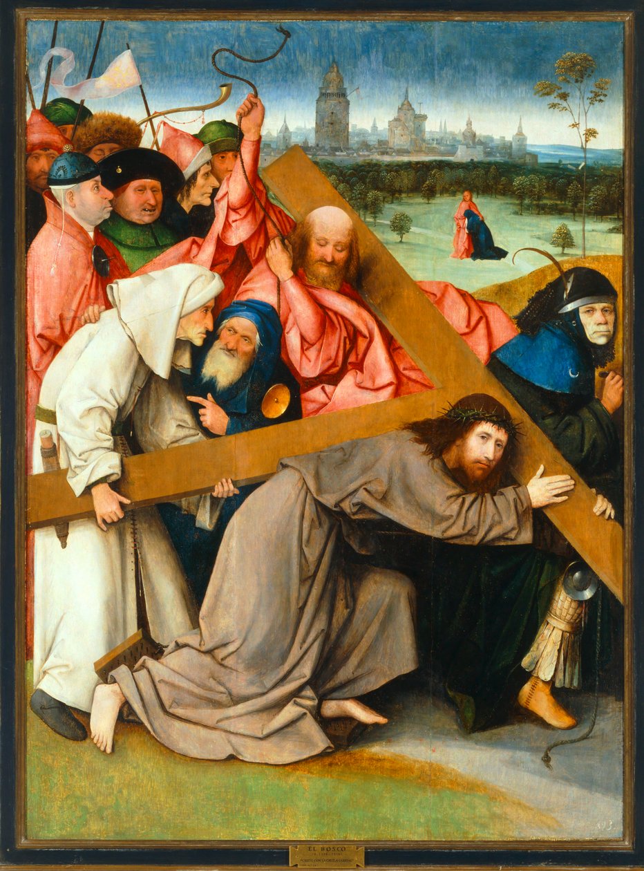 At bære korset ... (olie på træ) af Hieronymus Bosch