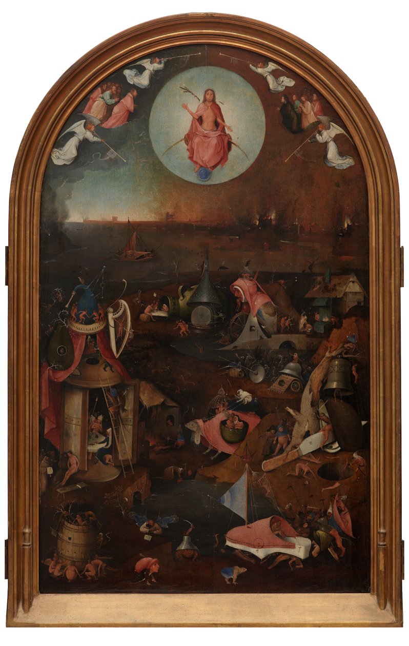 Centralpanel af den sidste dom (olie på panel) af Hieronymus Bosch