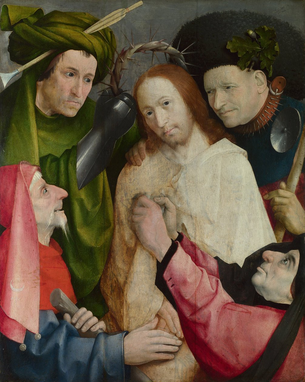 Christ Mocked (The Crowning with Thorns) c.1490-1500 (olie på panel) af Hieronymus Bosch
