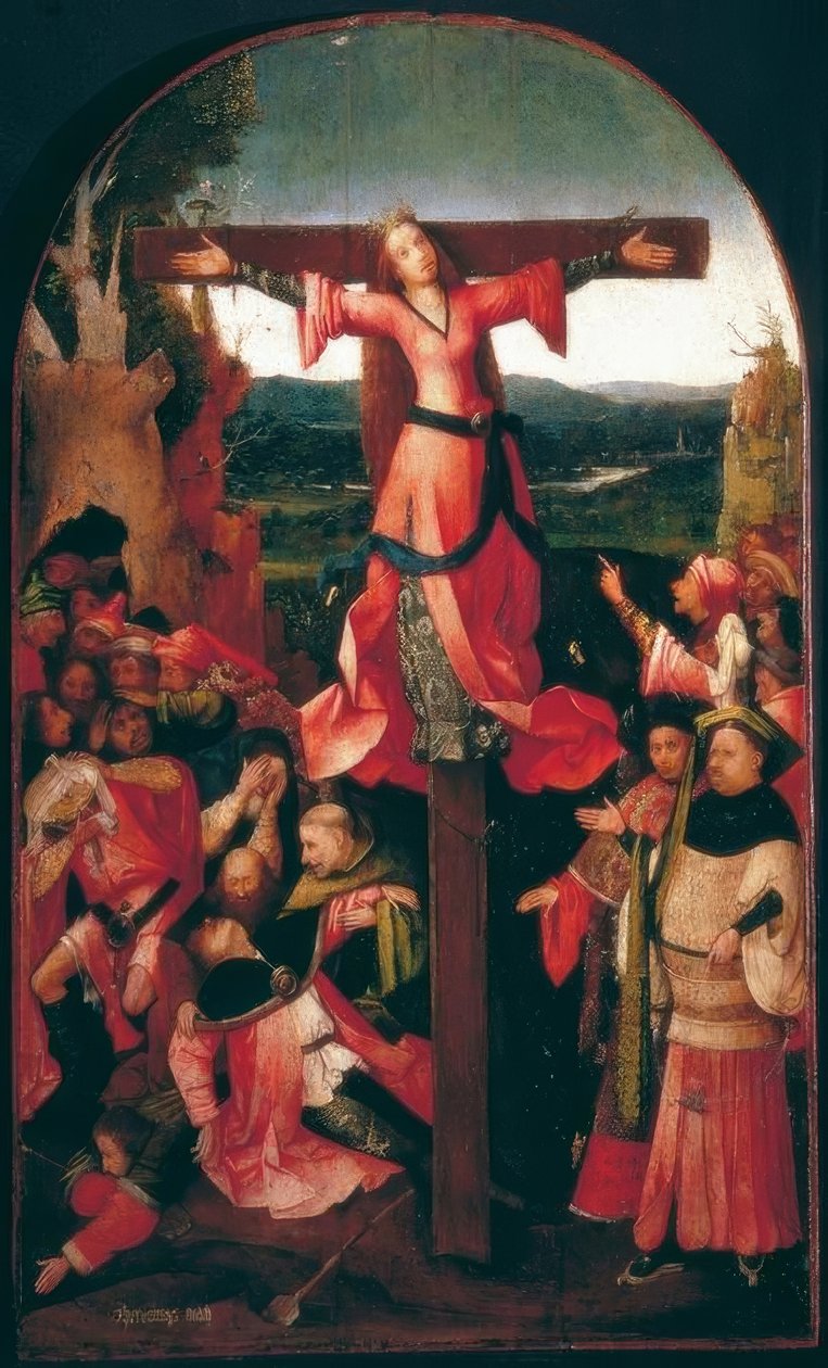 Korsfæstelsen af ​​Saint Julia (eller Liberata) af Hieronymus Bosch