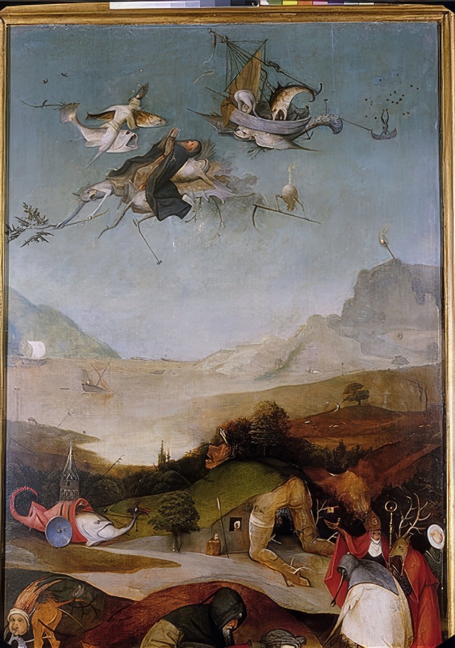 The Temptation of Saint Anthony (Triptycon, detalje på venstre fløj) af Hieronymus Bosch