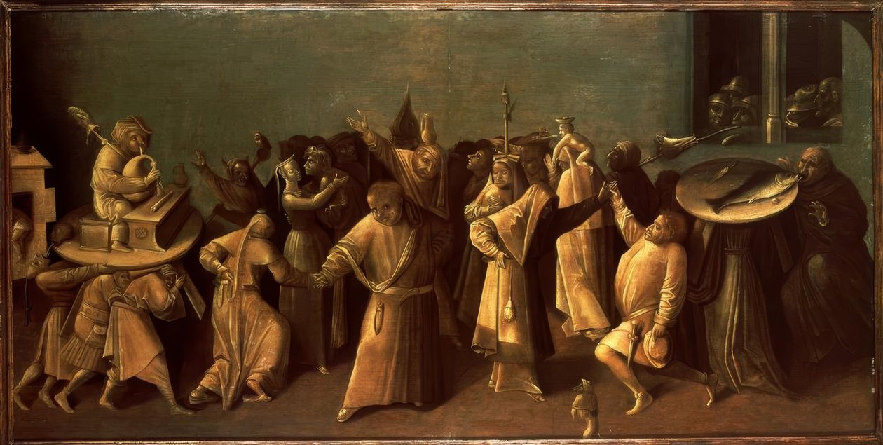 Slaget ved karneval med faste af Hieronymus Bosch