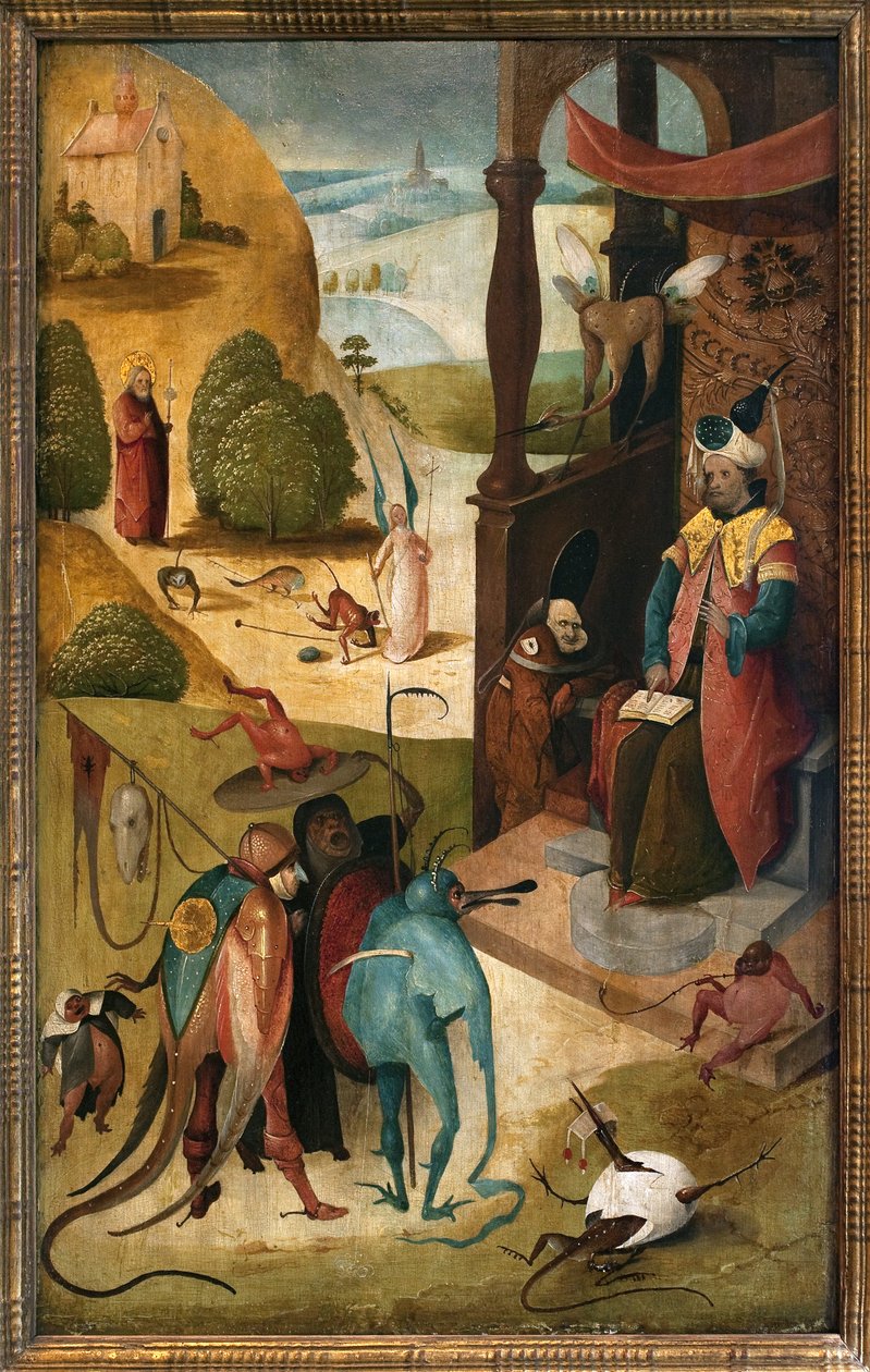 Sankt Jakob den store og magikeren Hermogene. Maleri af Hieronymus Van Aeken (Aken) dit Jerome Bosch (1450-1516), olie på træ af Hieronymus Bosch