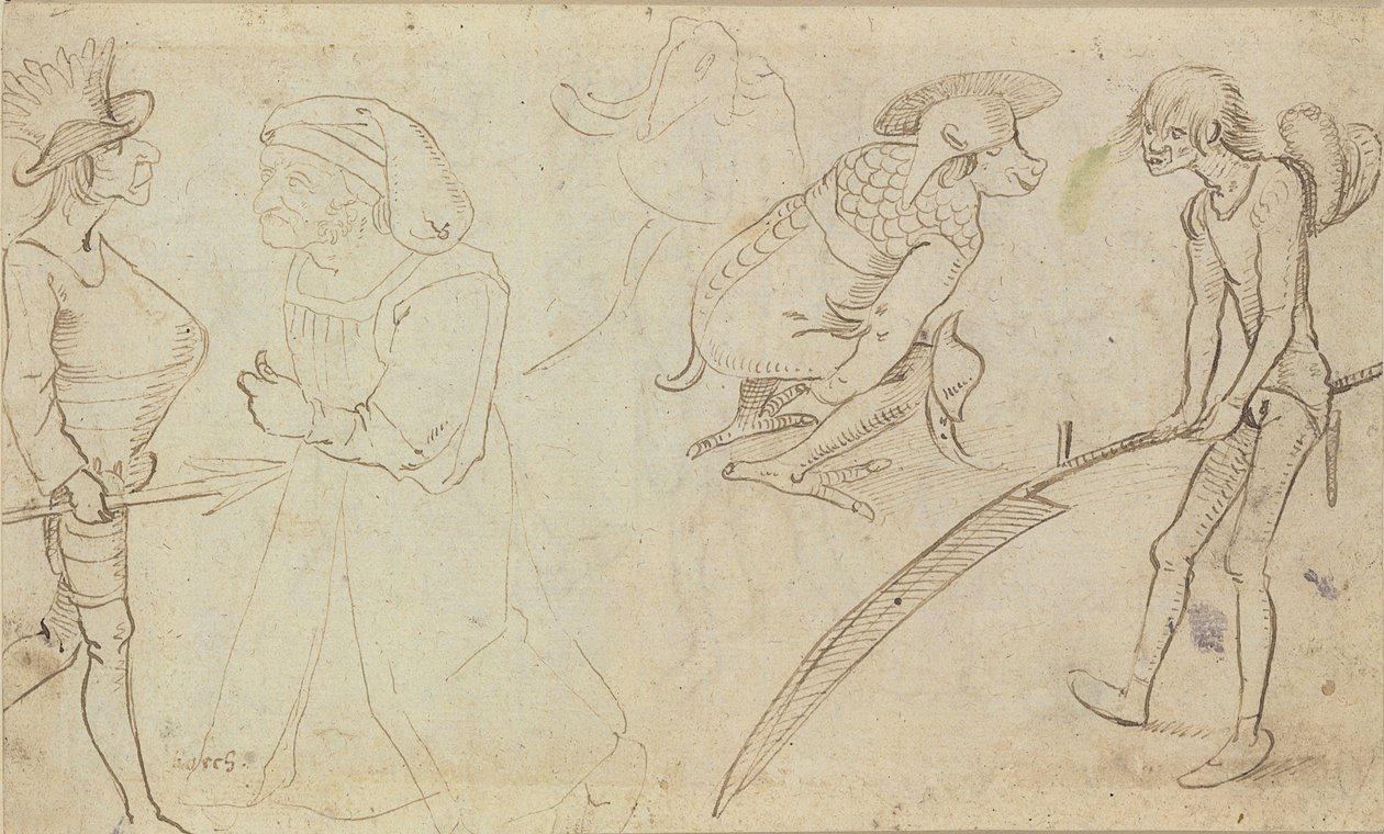 Studier af groteske figurer af Hieronymus Bosch