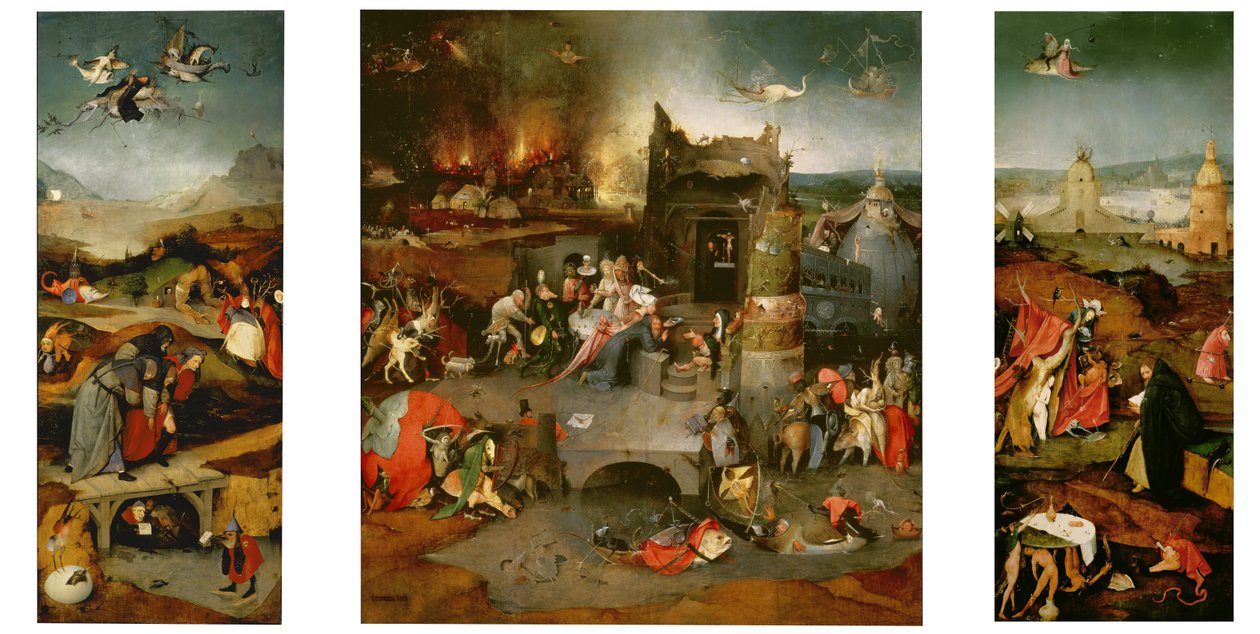 Sankt Antonius fristelse, ca. 1501 af Hieronymus Bosch