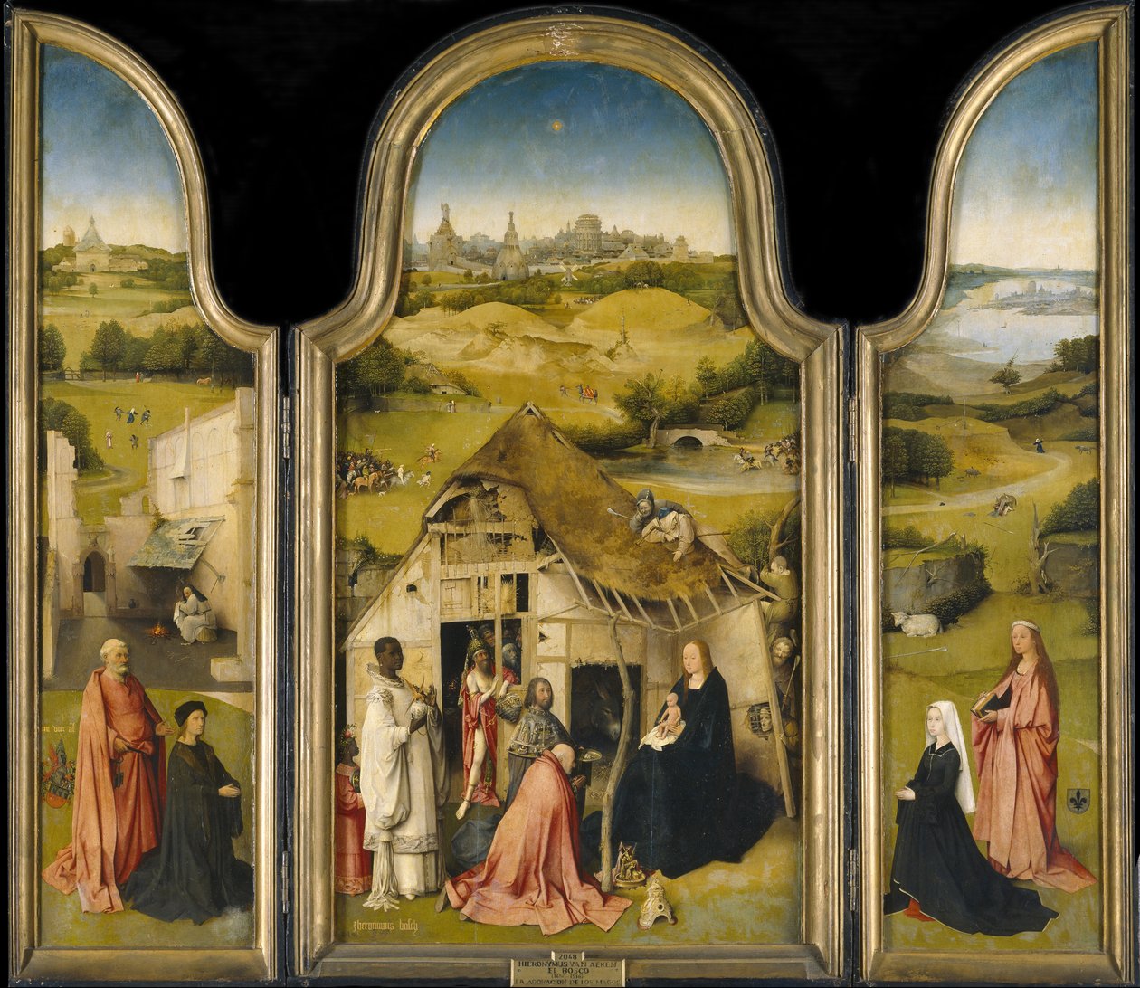 Kongernes tilbedelse, ca. 1495 af Hieronymus Bosch