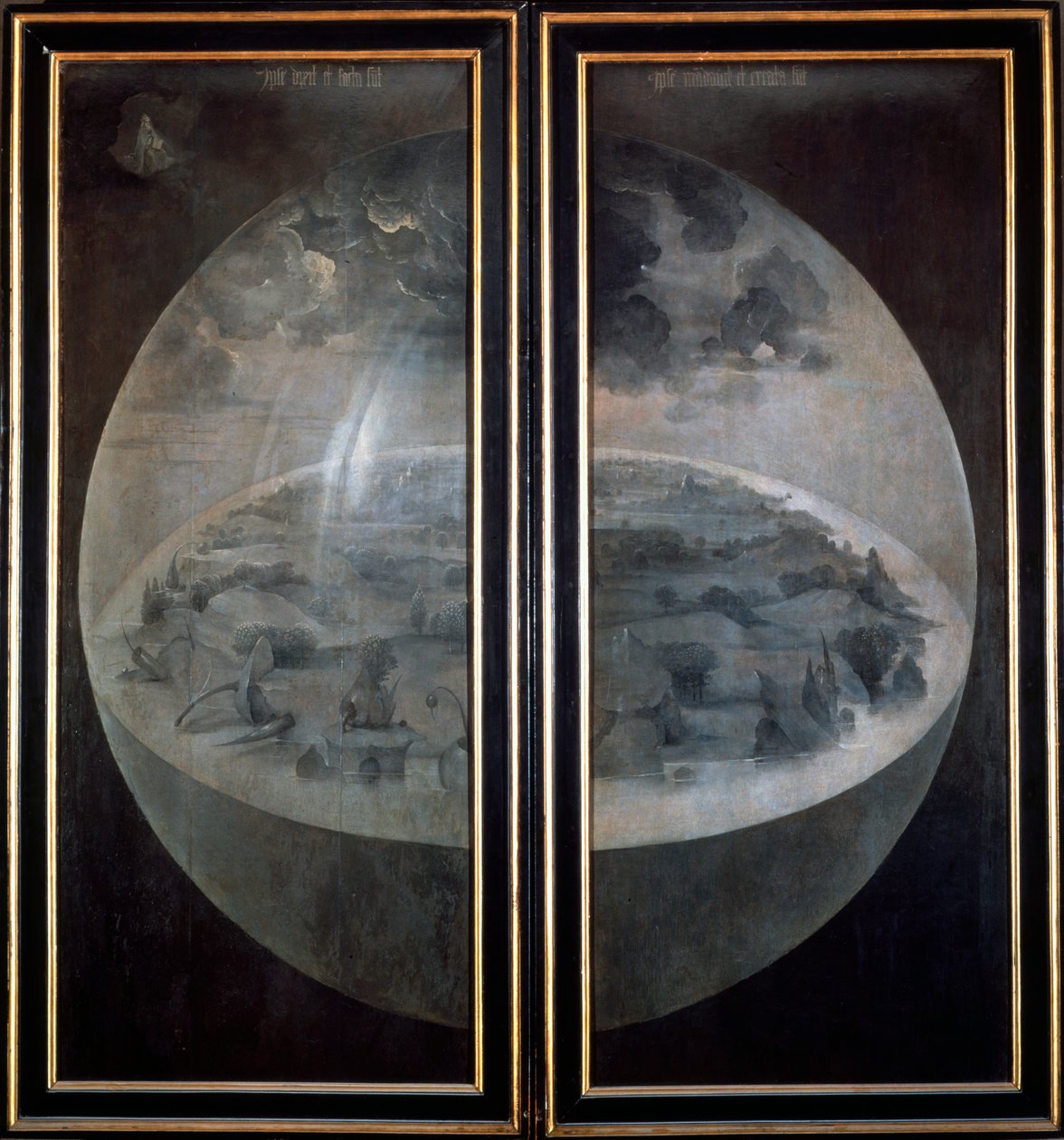 The Creation of the World, lukkede døre til triptykonen The Garden of Earthly Delights, c1500 af Hieronymus Bosch