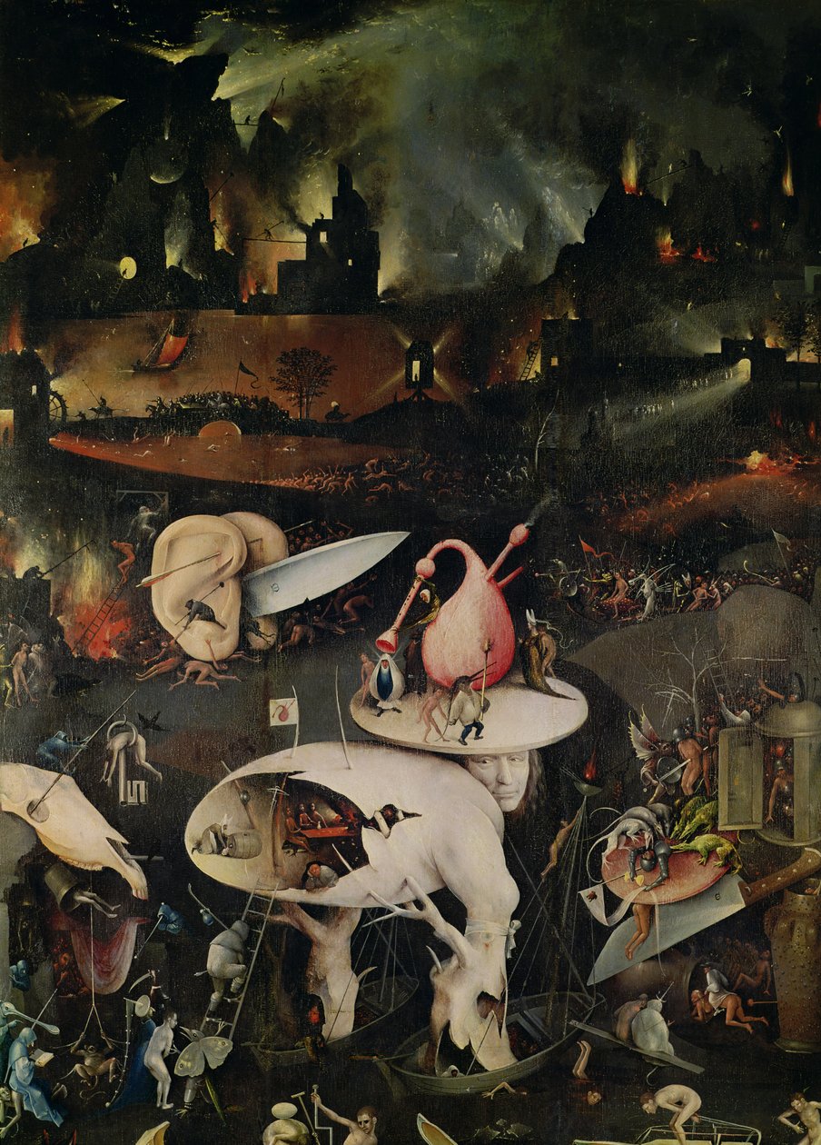 The Garden of Earthly Delights, Helvede, højre fløj af triptykon, ca. 1500 af Hieronymus Bosch