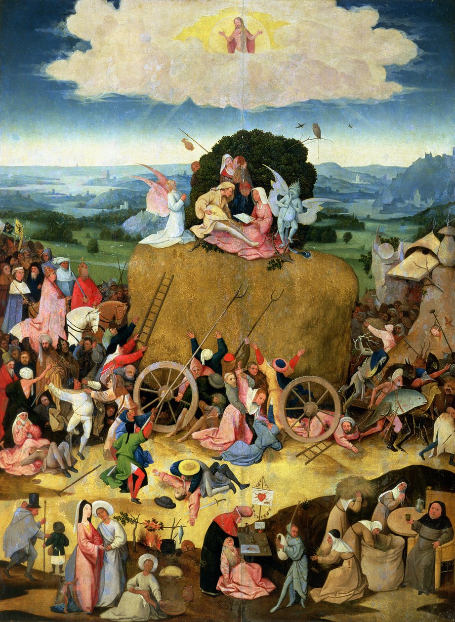 The Haywain: centralt panel af triptykonen, ca. 1500 af Hieronymus Bosch